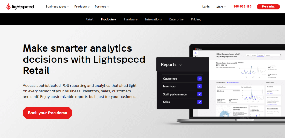 one of the best retail reporting solutions: Lightspeed Retail