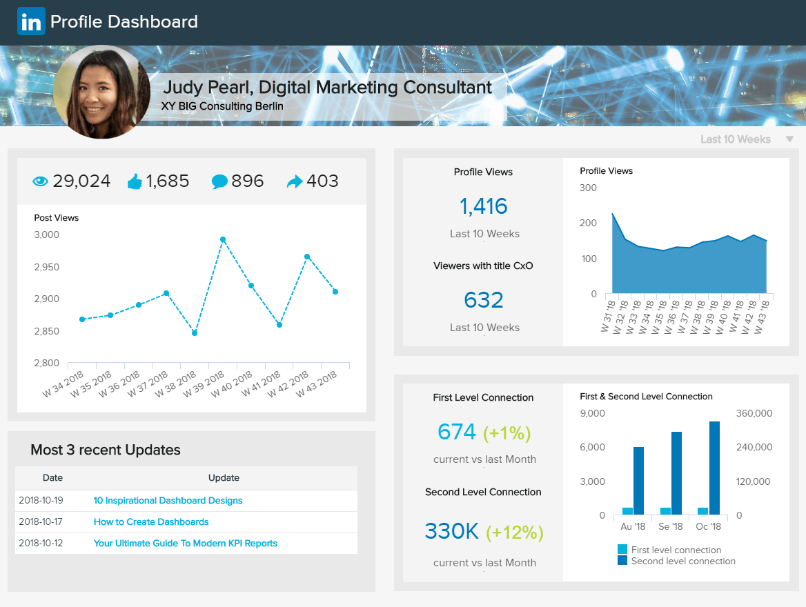 LinkedIn Individual Profile Dashboard
