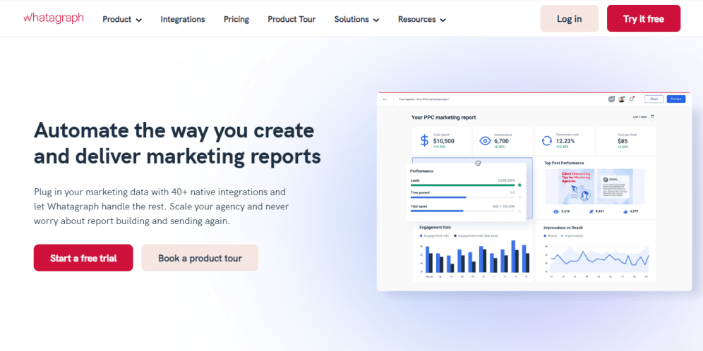 one of the best marketing reporting platforms: Whatagraph