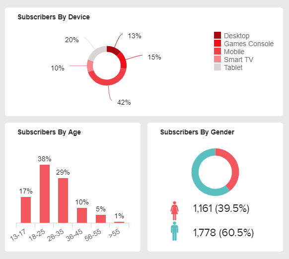 data visualisation of some youtube subscribers’ demographics